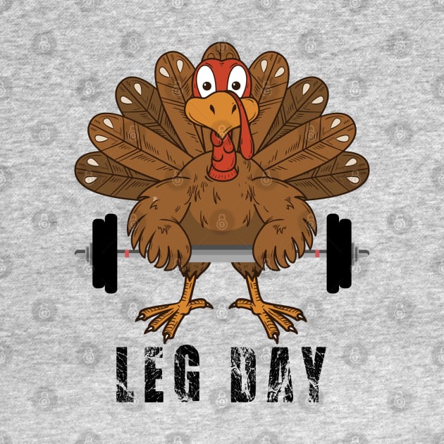 Funny Deadlifting Turkey Thanksgiving Leg Day Deadlift by DesignHND